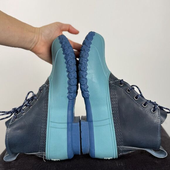 Beanie L.L. Bean Aqua Blue Snow Duck Boots - Womens 8-8.5 / Kids 6M, Maine USA - Picture 4 of 12